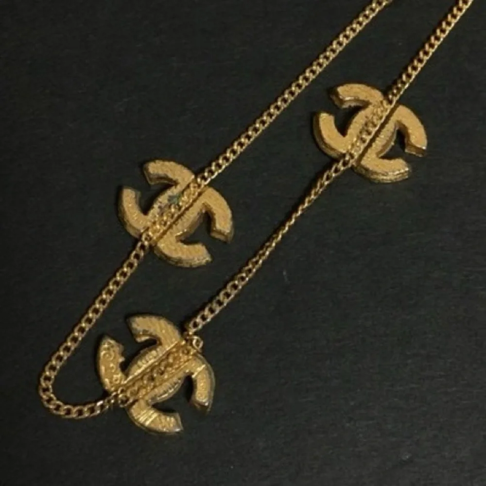 CHANEL GOLD LOGO RHINESTONE BRACELET